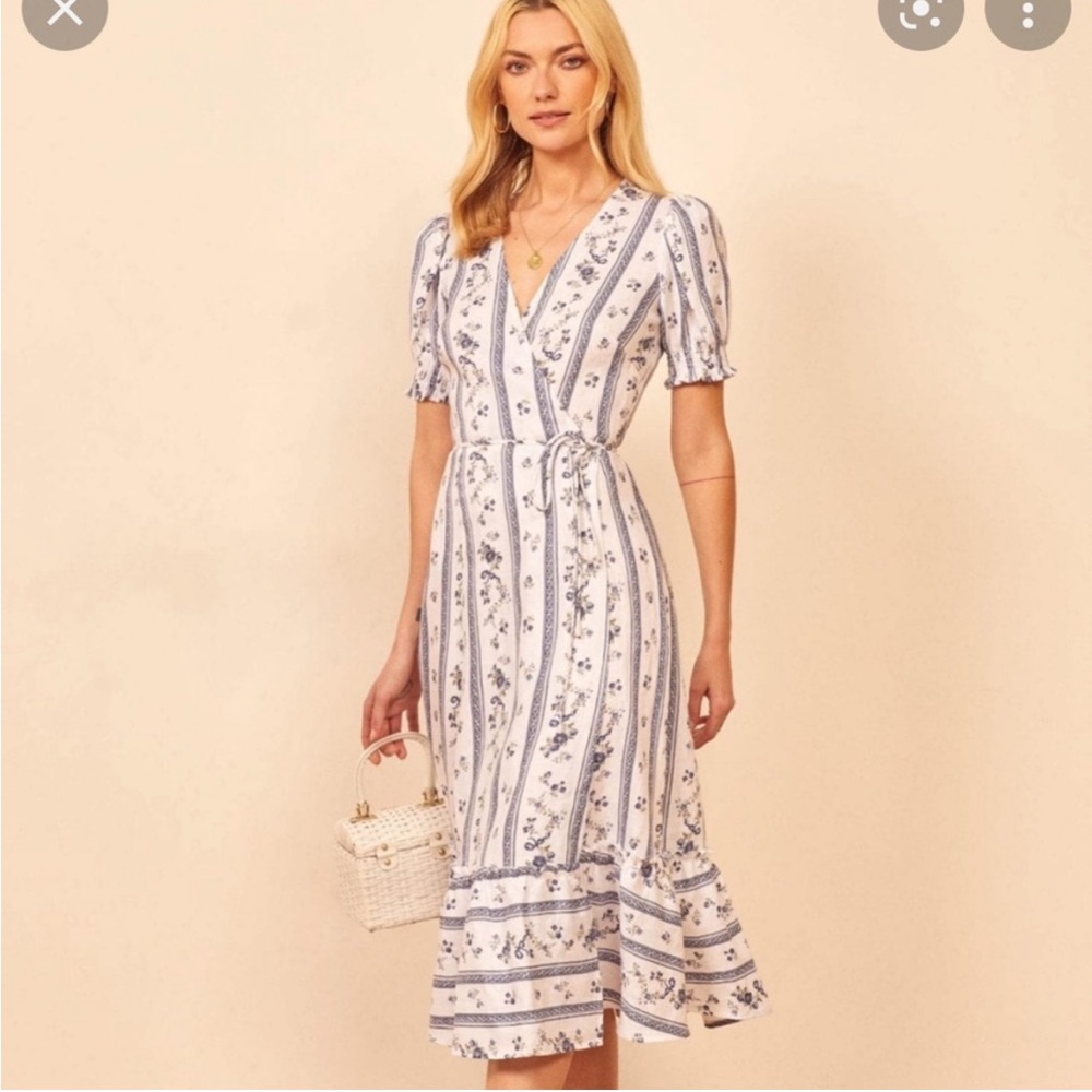 *NWOT* REFORMATION Veronika Midi Dress in Roquefort (Size Medium)